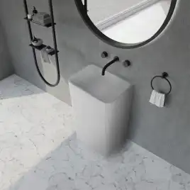 Раковина напольная ABBER STEIN 50х35х85 AS2505-H, прямоугольная, белая матовая