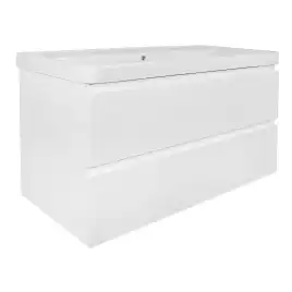 Тумба с раковиной Azario Мила 100 CS00089921, подвесная, Белая глянцевая