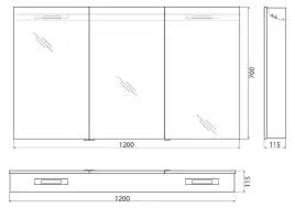 Зеркало-шкаф BelBagno SPC-3A-DL-BL-1200