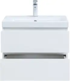 Тумба под раковину Aquanet Беркли 60 белый глянец (2 ящика) 302349