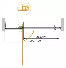 Душевая дверь Cezares SLIDER 100 см, SLIDER-B-1-100/110-C-Cr, профиль Хром, стекло Прозрачное