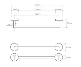 Полотенцедержатель 30 cм BEMETA DARK Черный матовый 104204010