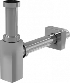 Сифон для раковины AlcaPlast A401 DESIGN 32 мм, цельнометаллический, квадратный, хром
