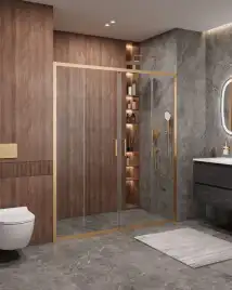 Душевая дверь CEZARES MOLVENO-BF-2-170-C-BORO-IV стекло Прозрачное, профиль Брашированное золото