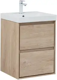 Тумба под раковину Aquanet Милан 50 дуб светлый, подвесная, 336381