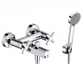 Смеситель для ванны WasserKRAFT Weser 7800 7801, двухвентельный, с коротким изливом, Хром