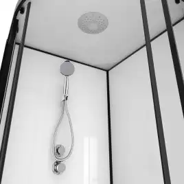 Душевая кабина Loranto 90х90 низкий поддон, прозрачное стекло, профиль Черный, CS-22109