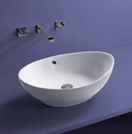 Раковина накладная CeramaLux 590х385х190 9019, цвет Белый