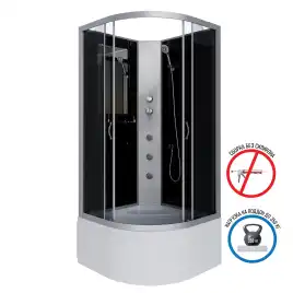 Душевая кабина Niagara Classic 90х90х200 NG-2508-14BKG высокий поддон, с гидромассажем, 25081434BKG