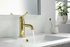 Смеситель для раковины Aquatek Классик AQ1510PG, однорычажный, цвет Полированное золото