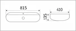 Раковина накладная CeramaLux 815х410х135 D1347, цвет Белый