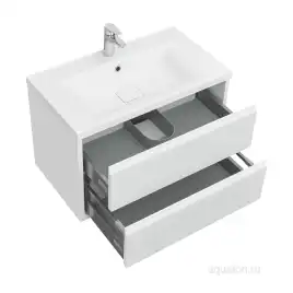 Тумба под раковину Aquaton Римини 80 1A226701RN010 подвесная цвет, белый глянец