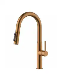 Смеситель для кухни AVS PureRiver 811-171-PG с выдвижным изливом, розовое золото