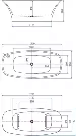 Акриловая ванна Aquanet Family Smart 170x78 88778 Gloss Finish 260047