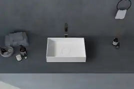 Раковина накладная ABBER STEIN 50х35х10 AS2621, прямоугольная, белая матовая