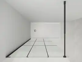 Душевая перегородка Loranto Walk-in 90 CS-W02B-90, профиль черный матовый, стекло Прозрачное, лофт клетка