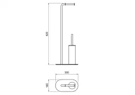 Ершик для унитаза Aquatek Оберон AQ4231BG с ершиком напольный, Золото матовое
