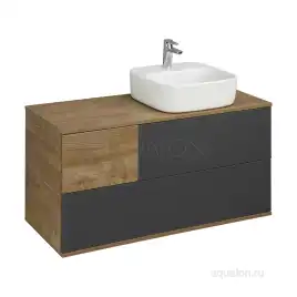 Тумба под раковину Aquaton Терра 105 1A246901TEKA0 подвесная правая, цвет дуб кантри / антрацит