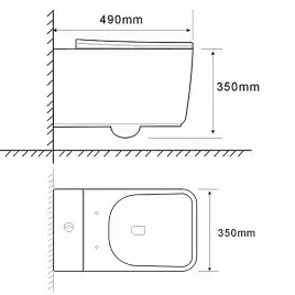Унитаз подвесной Azario RIANO AZ-2808E подвесной, безободковый, со смывом 