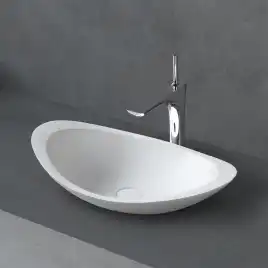 Раковина накладная ABBER STEIN 60,5х38х14,5 AS2606, овальная, белая матовая