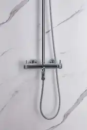 Душевая система Allen Brau Priority 5.31A10-00 для ванны с изливом, верхний и ручной душ, Хром