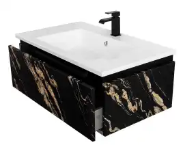 Тумба под раковину Cezares SLIDER 80 см, SLIDER-800-1C-SO-NF-P подвесная, Черный фьюжн
