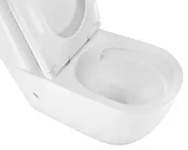 Унитаз-компакт Azario RIANO AZ-1307A напольный, безободковый, со смывом Торнадо, в комплекте с бачком и сиденьем микролифт, Белый глянцевый