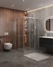 Душевой уголок CEZARES MOLVENO-AH-22-110/100-C-Cr-IV стекло Прозрачное, профиль Хром