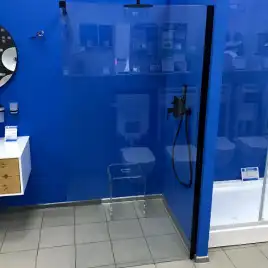 Душевая перегородка AVS Walk In 120 профиль черный, стекло прозрачное, 803-0014-200-12-BM-T