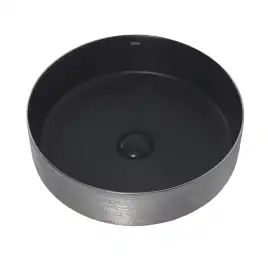 Раковина накладная ABBER BEQUEM 40х40х12 AC2109BS, круглая, черная матовая с серебром
