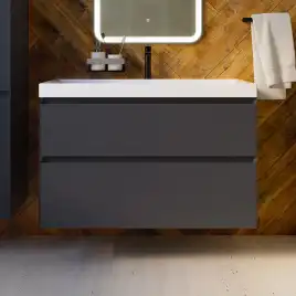 Тумба с раковиной AVS Гармония 100 антрацит матовая, N821-07-1000AM-02-1010WG