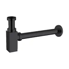 Сифон для раковины AZARIO AZ-109-BL G 1 1/4, без выпуска, квадрат, латунь, черный