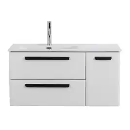 Тумба под раковину Cezares ECO-CER-N 100 см, ECO-CER-N-1000-2C-1A-SO-BL-L (без ручек), Bianco Lucido