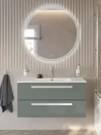 Тумба под раковину Cezares ECO-CER-N 120 см, ECO-CER-N-1200-2C-SO-GVO-P (без ручек), Серо-Зеленый Матовый