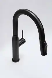 Смеситель для кухни AVS PureRiver 811-171-MB с выдвижным изливом, черный матовый