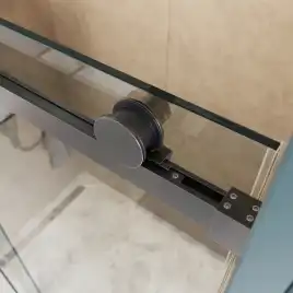 Душевая дверь BelBagno SOFT_CLOSE-2-BF-1-120-C-GM стекло прозрачное, профиль Оружейная сталь