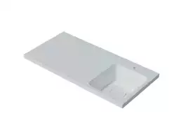 Раковина  Madera Kamilla 100х48 R 4627173210560 правая над стиральной машиной, из литьевого мрамора, Белая
