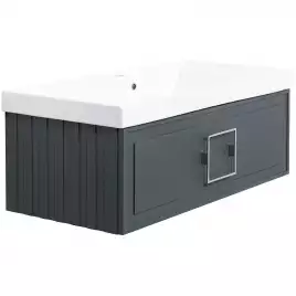 Тумба под раковину La Fenice Cubo 100 FNC-01-CUB-G-100 Подвесная Серая матовая