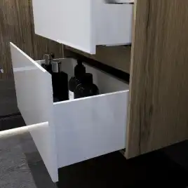 Тумба с раковиной FAURAplus Аврора 60-2, подвесная (Раковина Classica 60) Фасад Белый