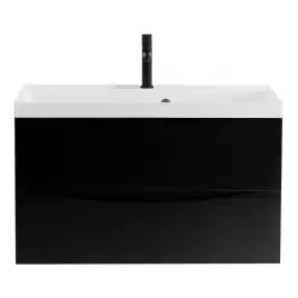 Тумба под раковину BelBagno MARINO-900-2C-SO-NL-P подвесная Nero Lucido