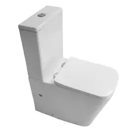 Унитаз-компакт Azario Indor AZ-T004B-R напольный, безободковый, в комплекте с бачком и сиденьем микролифт, Белый глянцевый