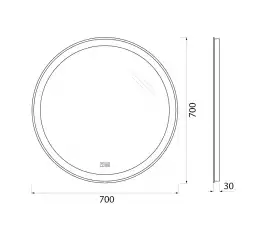 Зеркало BelBagno SPC-RNG 70х70 SPC-RNG-700-LED-TCH-WARM с подстветкой, сенсорный выключатель, с подогревом