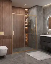 Душевая дверь CEZARES MOLVENO-BF-1-160-C-BORO-IV стекло Прозрачное, профиль Брашированное золото