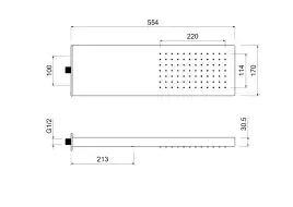 Верхний душ Aquatek настенный AQ2084MB, Черный матовый