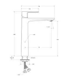 Смеситель для накладной раковины Cezares LUX-LC-01-W0, Хром
