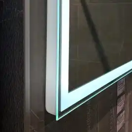 Зеркало с подсветкой AVS Корнер 100x80 см, часы и антипар