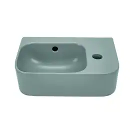 Рукомойник AVS Грэйс 37x25 L, зеленый матовый с донным клапаном