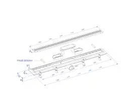 Душевой лоток PlastBrno 65 см, DESIGN 2 SZA2650 с перфарированной решеткой, цвет хром