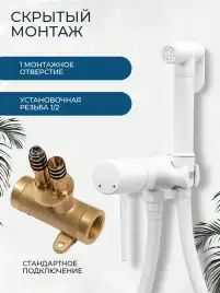 Гигиенический душ со смесителем AVS Slimmer 811-131-MW, белый матовый