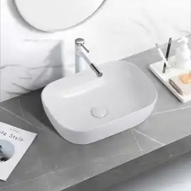 Раковина накладная ABBER RECHTECK 46х32,5х13,5 AC2200, прямоугольная, белая